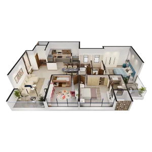 IOS Prime Tathawade 3 BHK Floor Plan Image